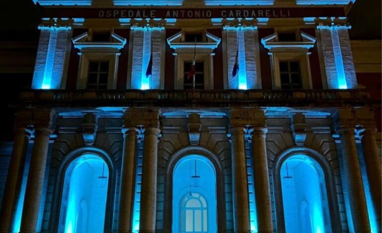 Scudetto al Napoli, la facciata del Cardarelli s’illumina di azzurro