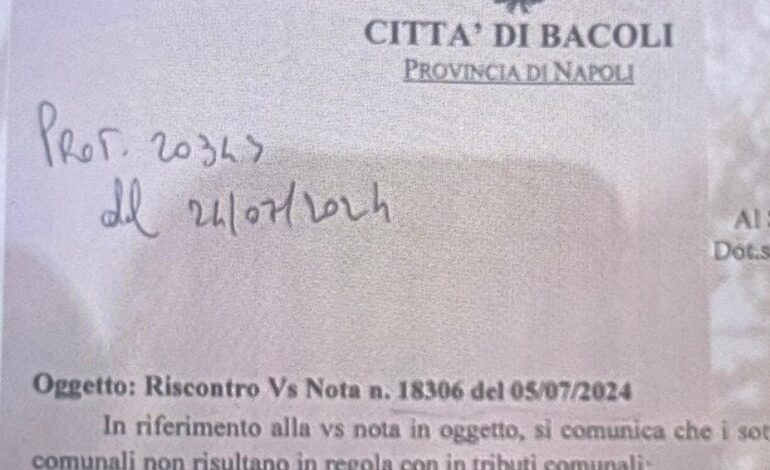 Josi e le tasse non pagate al comune di Bacoli: ecco il documento che lo inchioda