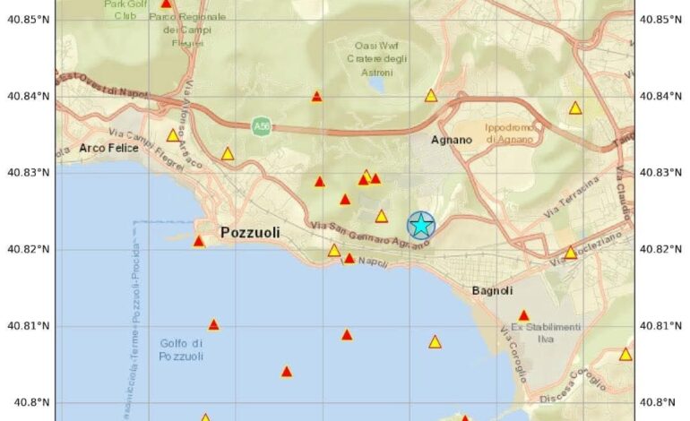 Scossa di magnitudo 2.3 a Pozzuoli