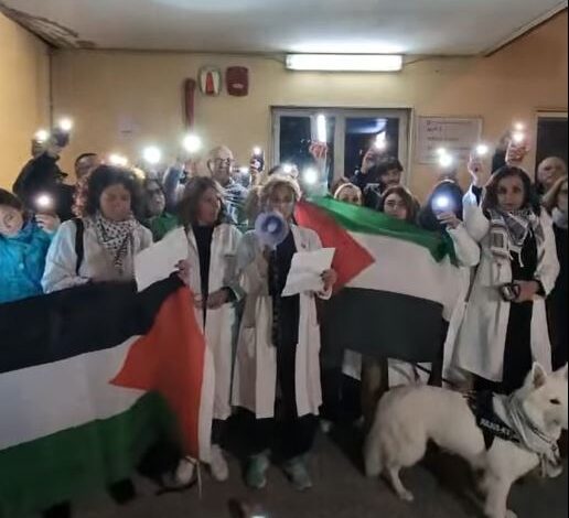Pozzuoli per Gaza: fiaccolata all’ospedale “Santa Maria delle Grazie”, letti 1.677 nomi dei sanitari uccisi