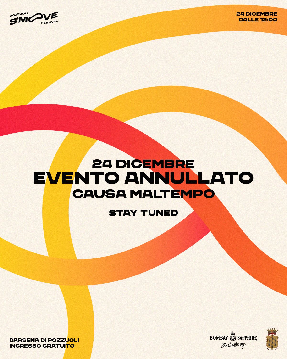 Maltempo, annullato il Pozzuoli S’Move Festival nel giorno della vigilia di Natale
