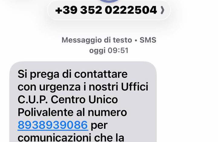 Truffe via SMS a nome del CUP, appello ai cittadini «Denunciare a Polizia e Carabinieri»