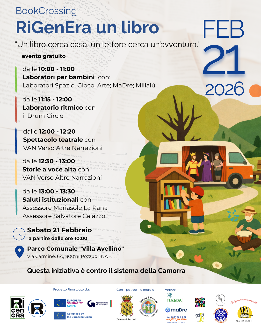 Pozzuoli, evento di BookCrossing con musica e solidarietà