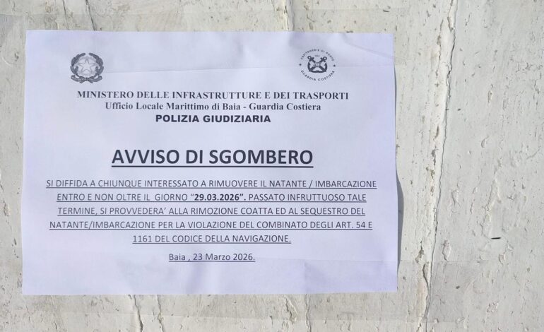 BACOLI/ Occupazione abusiva, la Capitaneria di Porto sgombera anche il “Poggio”