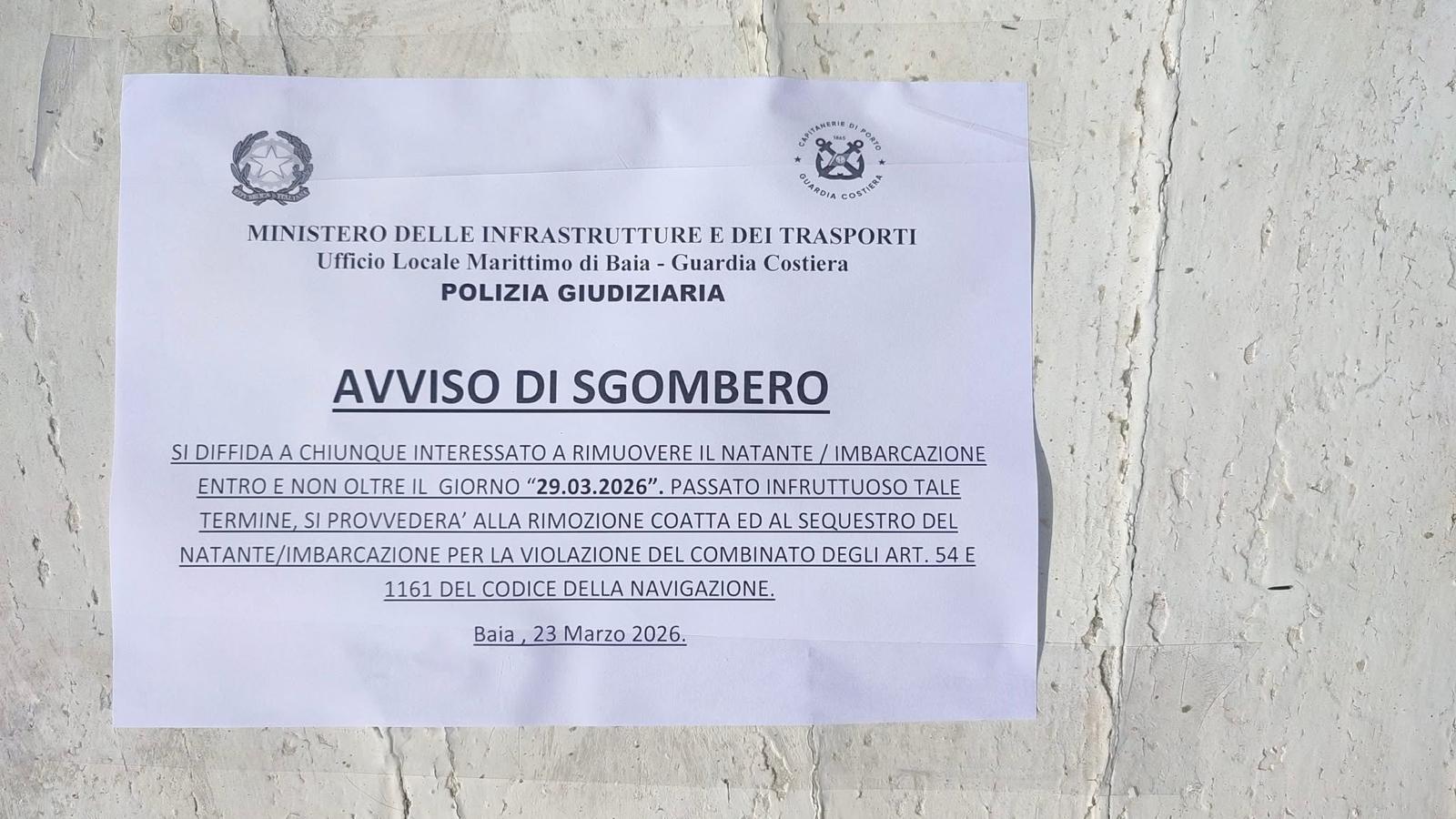 BACOLI/ Occupazione abusiva, la Capitaneria di Porto sgombera anche il “Poggio”