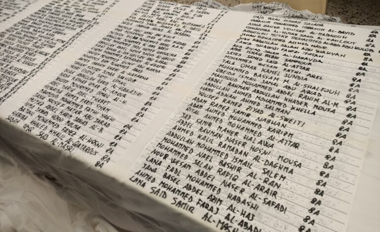 A Quarto la Via Crucis con il Sudario per Gaza: un lungo lenzuolo con i nomi dei 18mila bambini uccisi