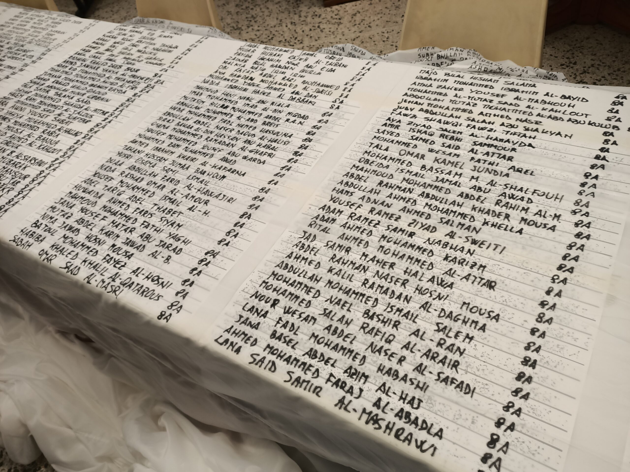 A Quarto la Via Crucis con il Sudario per Gaza: un lungo lenzuolo con i nomi dei 18mila bambini uccisi