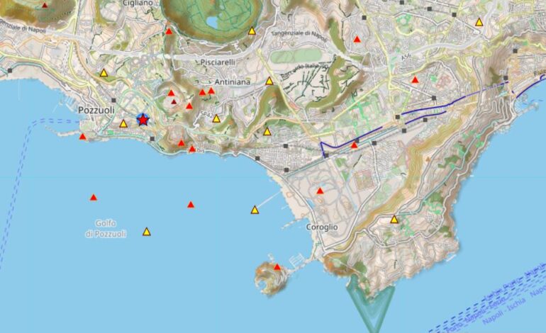 Scossa di magnitudo 3.4 fa tremare Pozzuoli e i Campi Flegrei
