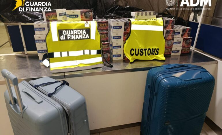 Sigarette di contrabbando all’aeroporto: sequestrati 108 chili