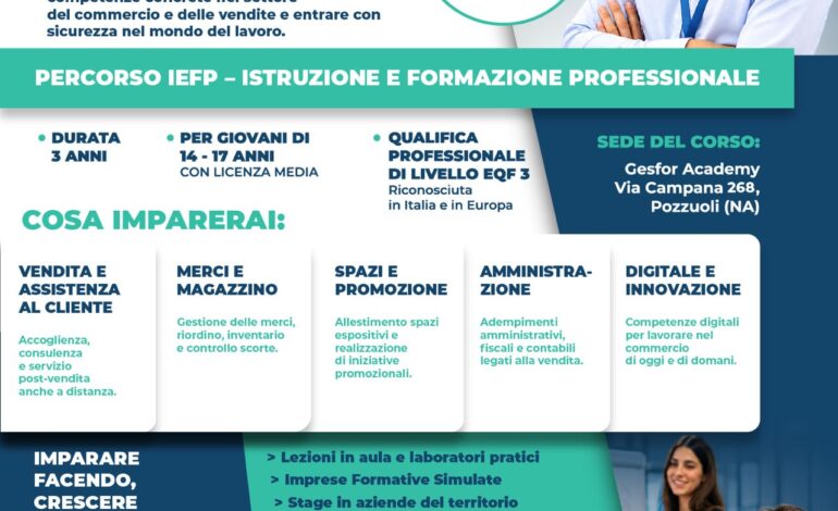 Gesfor Academy avvia il percorso triennale IeFP “Operatore ai servizi di vendita” per giovani da 14 a 17 anni