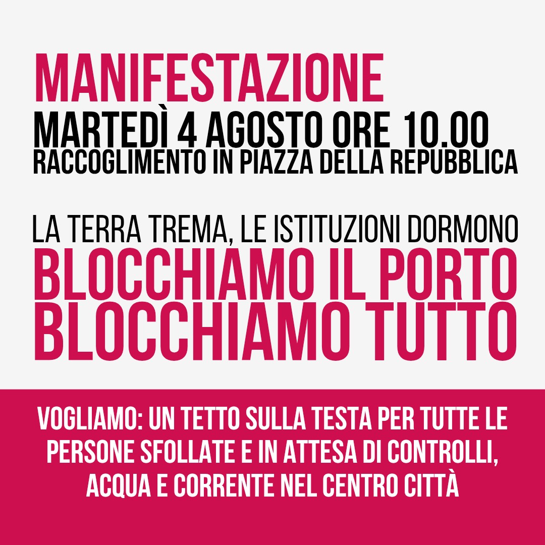 «Blocchiamo tutto» annunciata nuova manifestazione a Pozzuoli