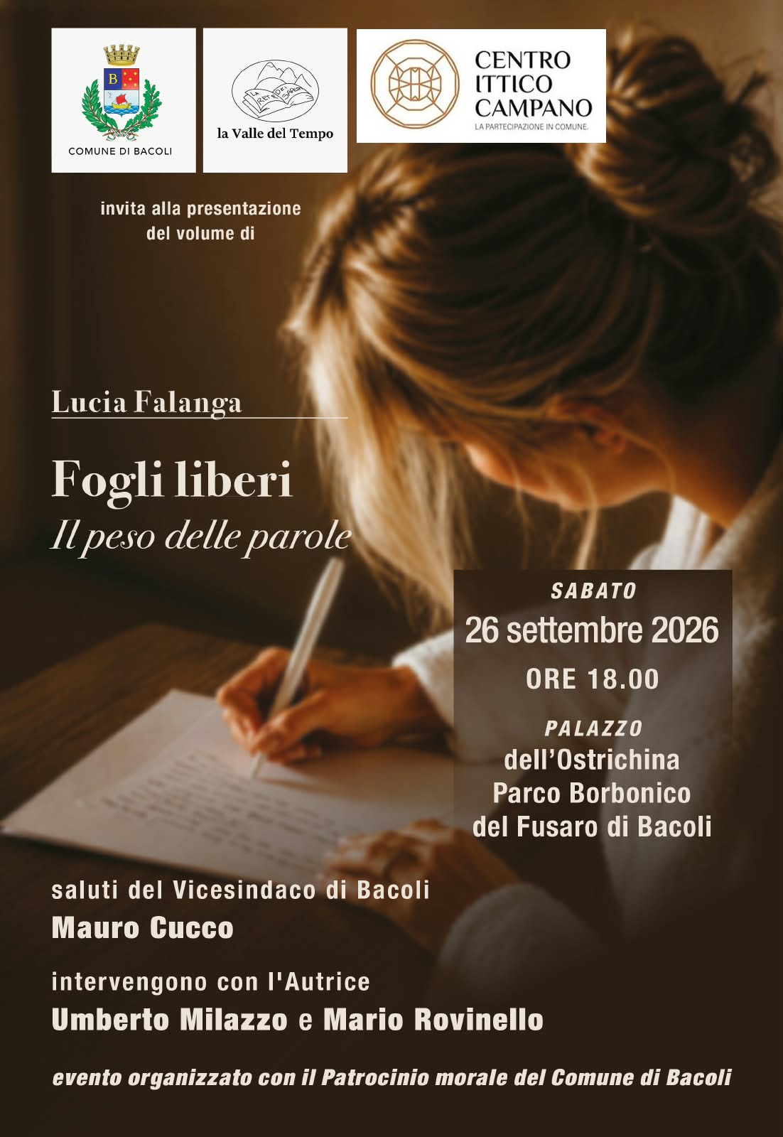 A Bacoli si presenta “Fogli liberi. Il peso delle parole” romanzo di Lucia Falanga