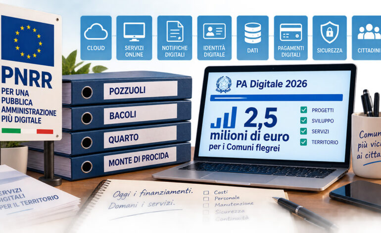 Con il PNRR digitale 2,54 milioni ai comuni flegrei: la sfida ora è mantenere servizi e sicurezza