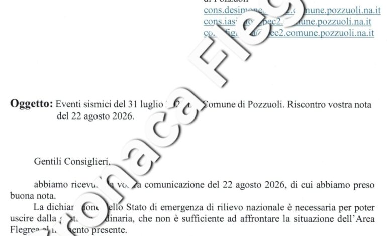 Bradisismo, il Ministro Musumeci ai consiglieri comunali di Pozzuoli «Necessario lo stato di emergenza»