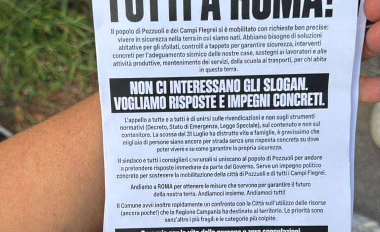 I Campi Flegrei a Roma: parte la mobilitazione per l’8 ottobre davanti al Parlamento