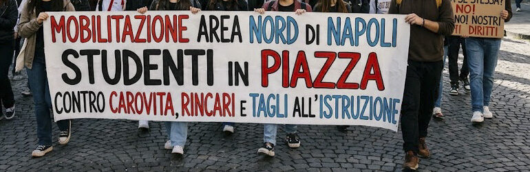 Mobilitazione nell’Area Nord di Napoli: gli studenti in piazza a Giugliano contro carovita e rincari